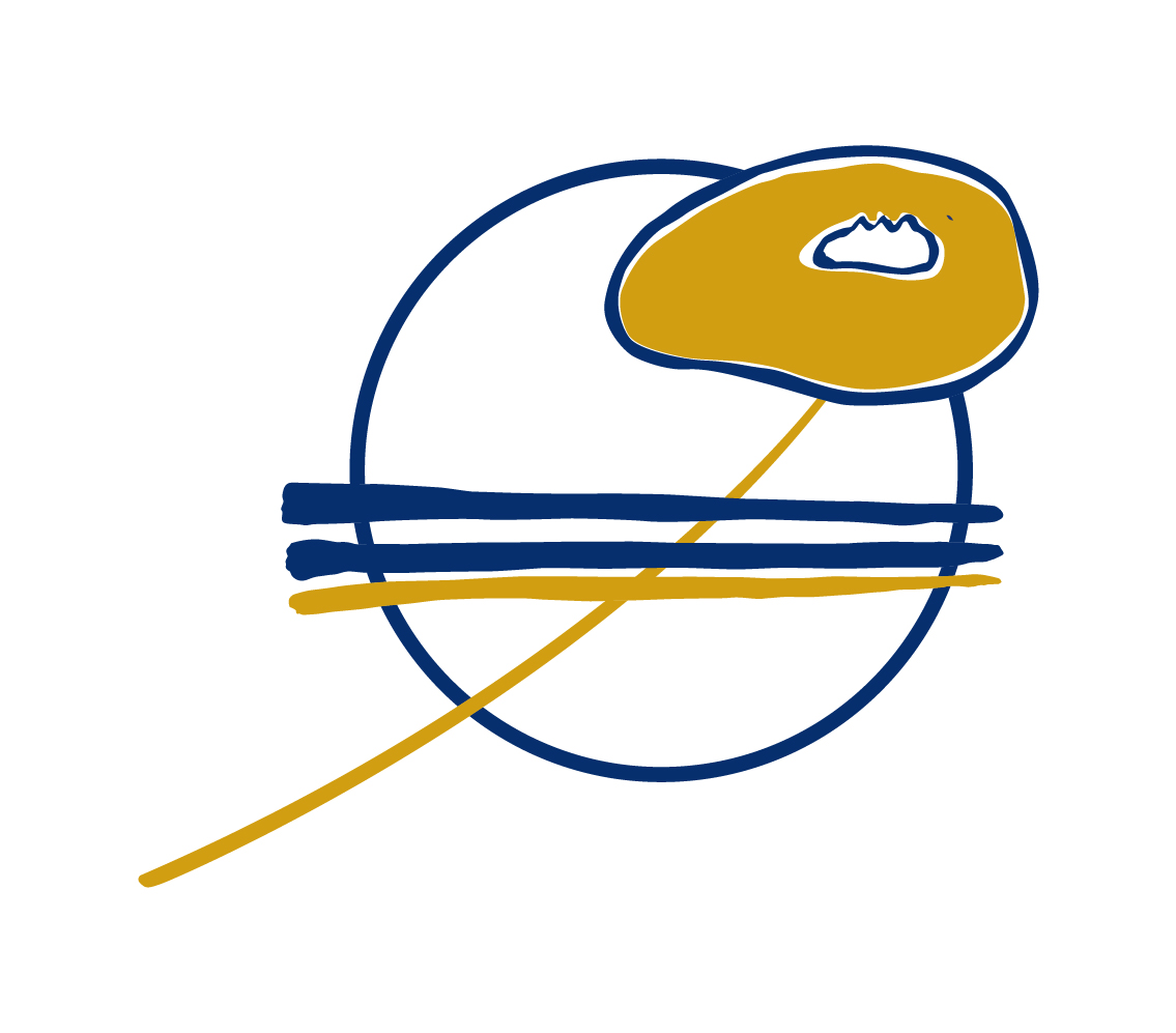 Logo or et bleu du studio Horizon Coquelicot Quimper